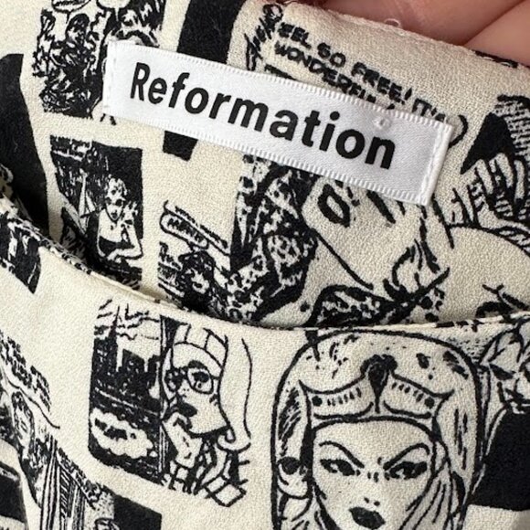 Reformation Comic Book Women's Mini Dress Size 4 - Picture 3 of 4
